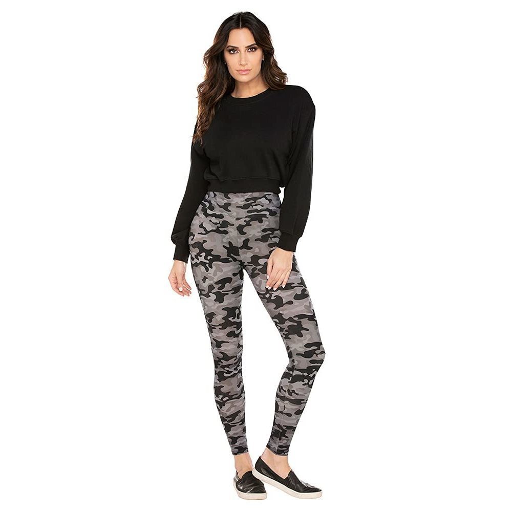Miraclesuit Tummy Control Athleisure Gray Leggings Camo Print M Women's 8-10